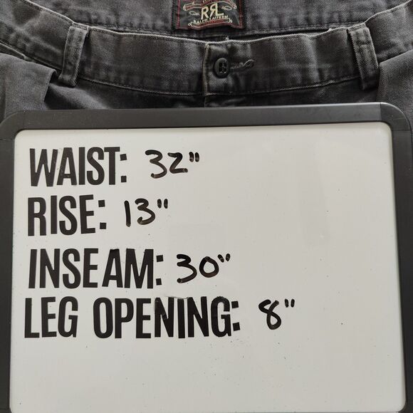 RRL Double RL Ralph Lauren Pants Mens 32x30 Gray Chino Wide Leg Baggy USA - Picture 8 of 8